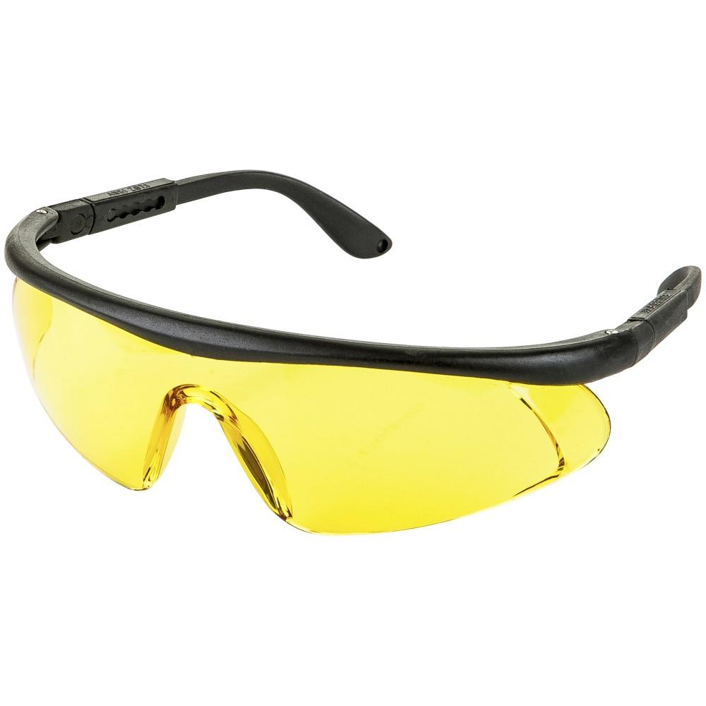 Jaktfall skytebrille med gult glass, justerbar stanglengde