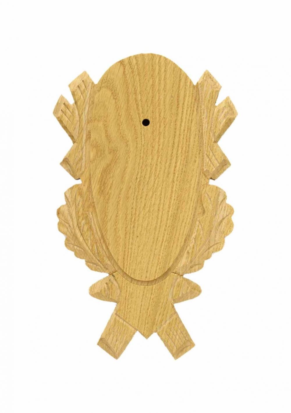 Eurohunt Oak Deer Trophy Plate 4 Carved - 18x9 cm Light